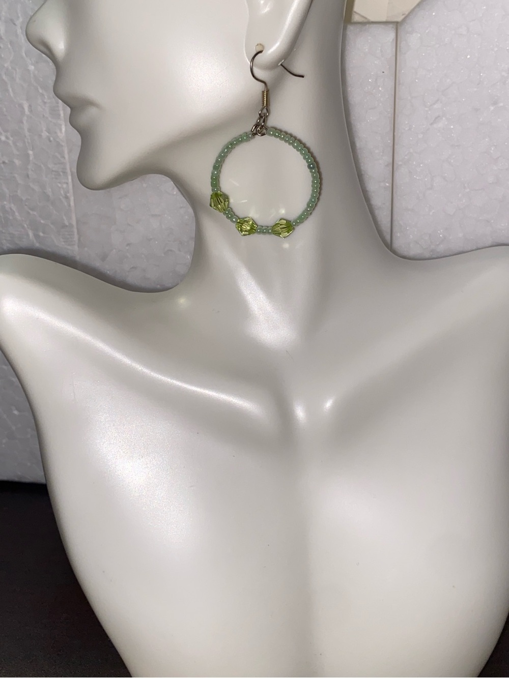 Chic Beaded Hoop green Earrings